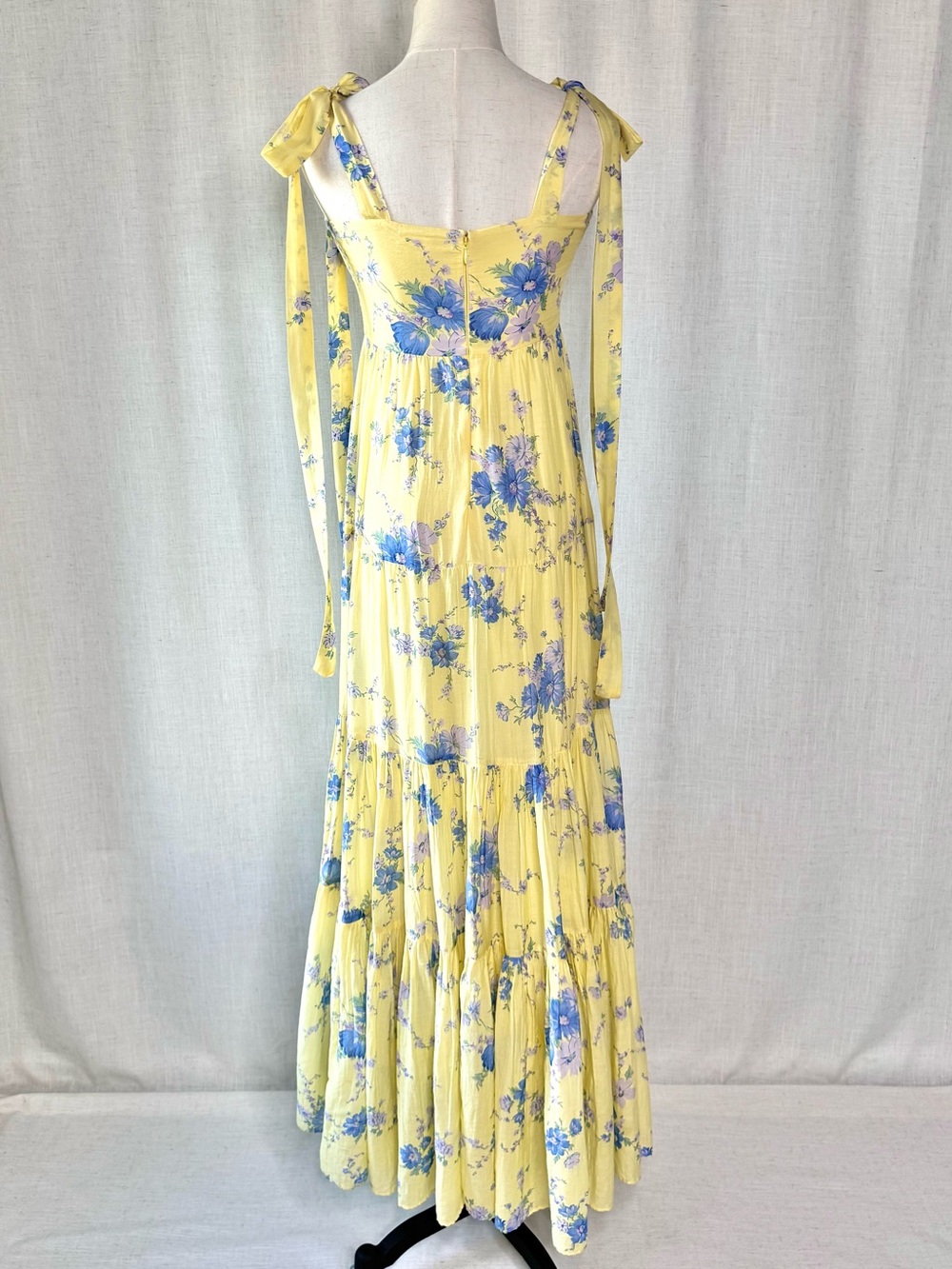LoveShackFancy Burrows Maxi Dress Sunshower Garden Yellow Floral Size 2 - Picture 3 of 16
